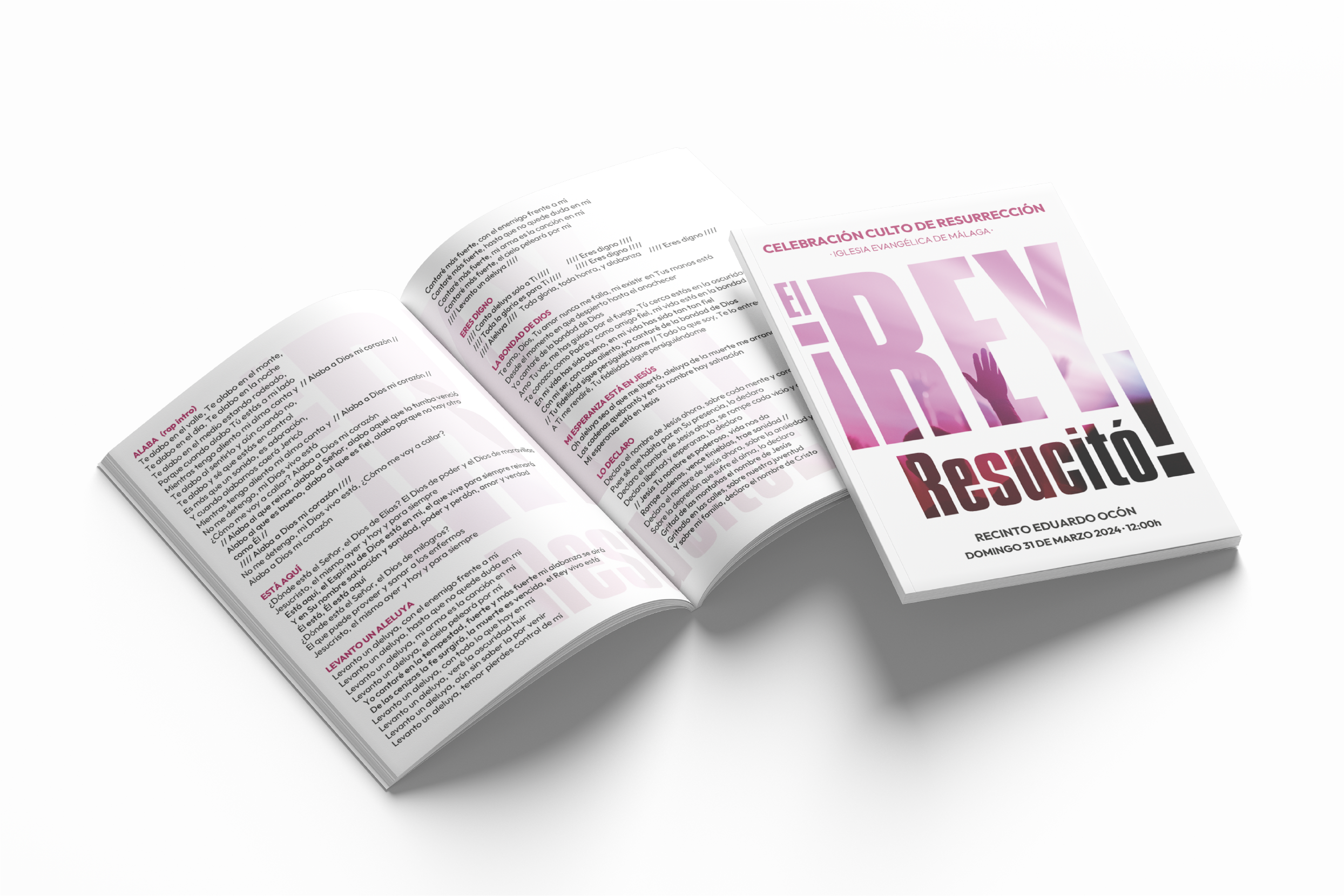 Home 28 Songbook design for Resurrection Day of the Evangelical Churches in Málaga